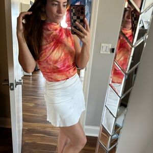 White Asymmetrical A-line Mini Top